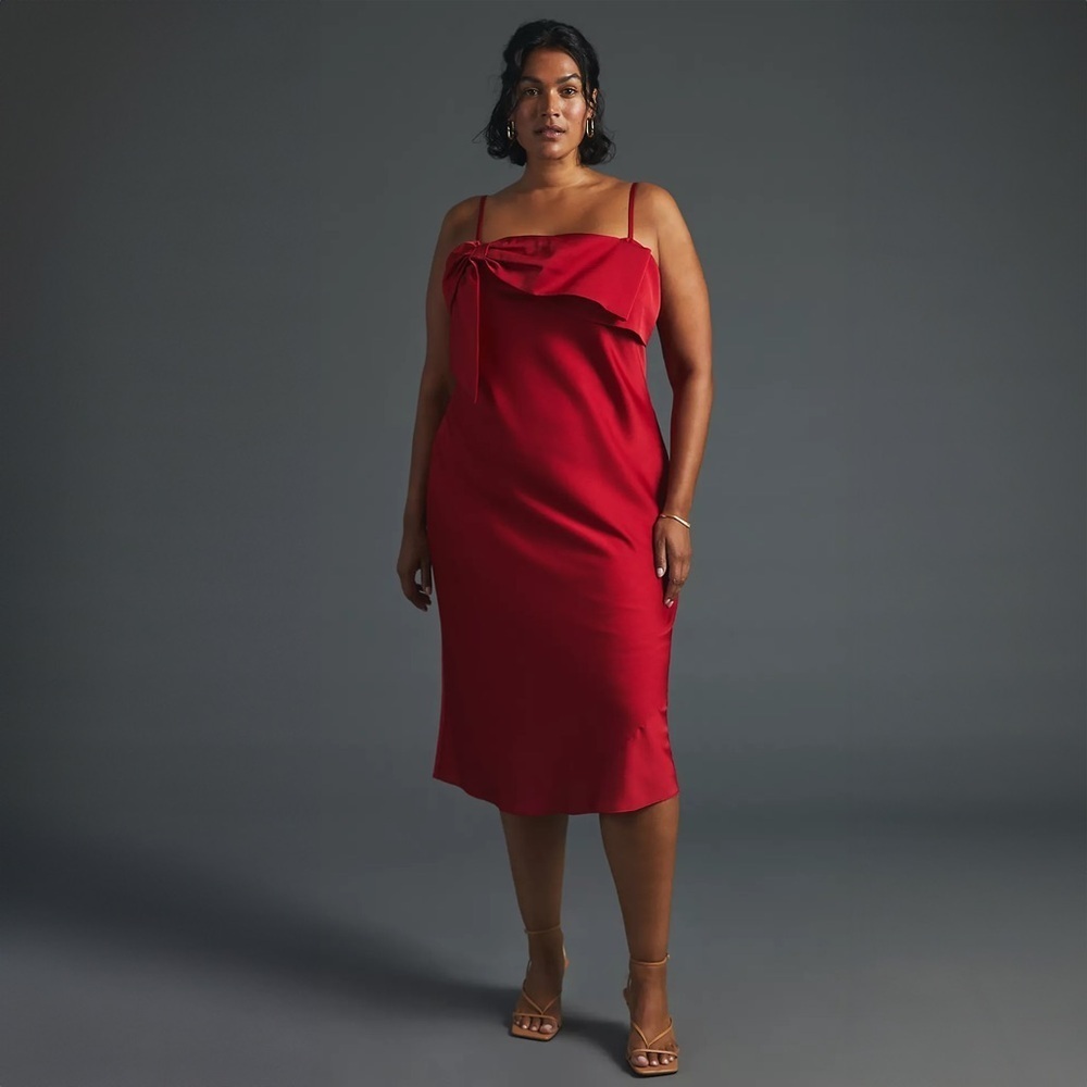 Hutch - Bow-Front Slip Dress - Red